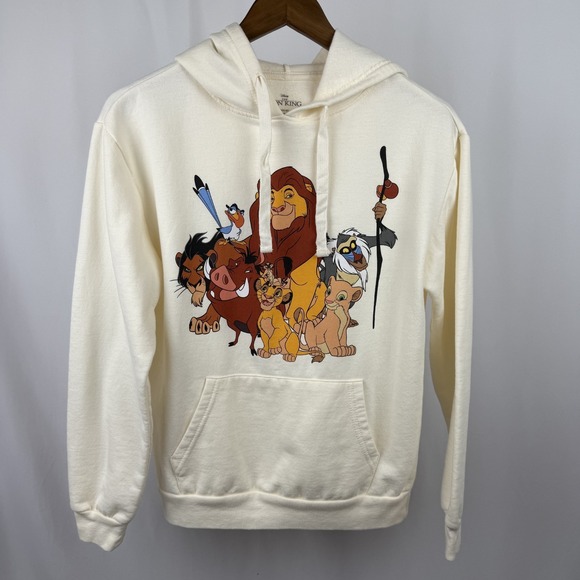 Disney‎ Lion King Sweatshirt Youth Small 3-5 Long Sleeve Hooded Pullover White - Picture 1 of 5
